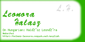 leonora halasz business card